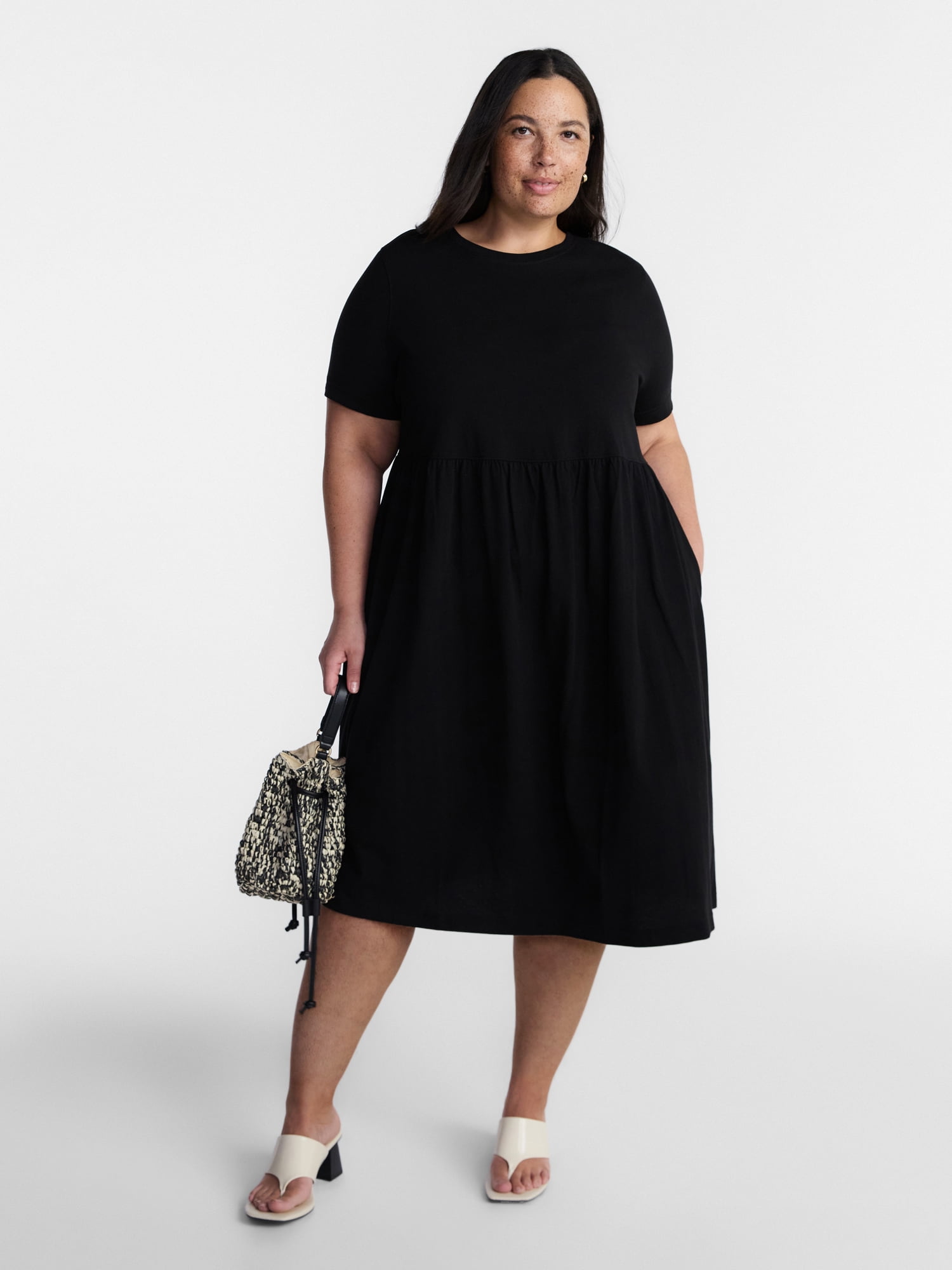 black babydoll dress plus size Terra & Sky Womens Plus Babydoll Dress, Sizes 0x-5x, Infant Girl's, Black