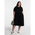 thumbnail image 1 of Terra & Sky Women’s Plus Babydoll Dress, Sizes 0X-5X, 1 of 4