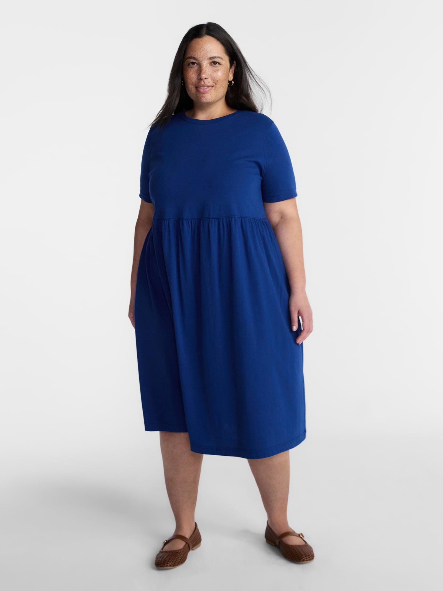 Terra & Sky Women’s Plus Babydoll Dress, Sizes 0X-5X