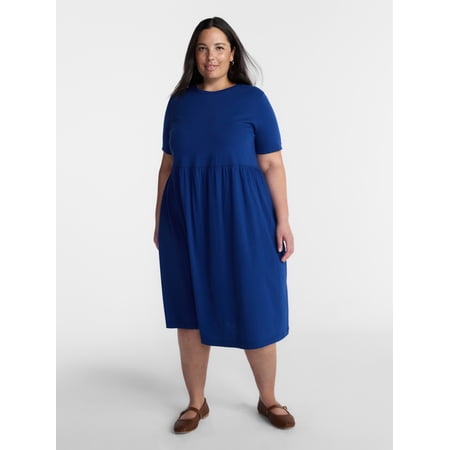 Terra & Sky Women's Plus Babydoll Dress, Sizes 0X-5X