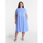 Terra & Sky Women s Plus Babydoll Dress, Sizes 0X-5X