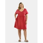 Terra & Sky Women's Plus Babydoll Knit Dress, Sizes 0X-5X