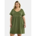thumbnail image 1 of Terra & Sky Women's Plus Babydoll Knit Dress, Sizes 0X-5X, 1 of 4