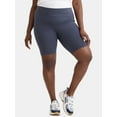 thumbnail image 1 of Terra & Sky Women’s Plus High Rise Biker Shorts with Pockets, 9” Inseam, Sizes 0X-4X, 1 of 5
