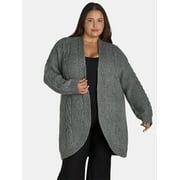 Terra & Sky Women's Plus Size Cable Duster