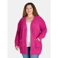 thumbnail image 1 of Terra & Sky Women's Plus Chenille Cardigan Sweater, Midweight, Sizes 0X-5X, 1 of 5