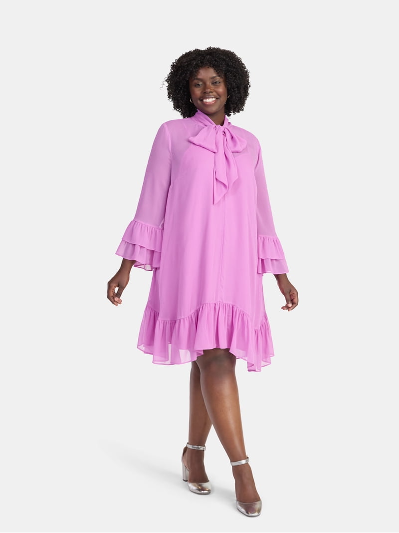 sachin and babi light blue dress Ruffled Trim Chiffon Mini Dress main image 0