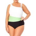 thumbnail image 1 of Terra & Sky Women's Plus Color Block One-Piece Swimsuit, 1 of 6