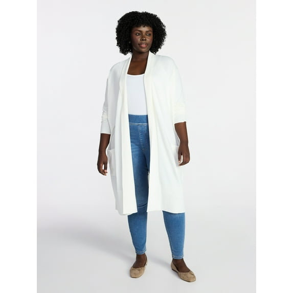 Terra & Sky Women's Plus Size Core Duster Cardigan, Sizes 0X-5X