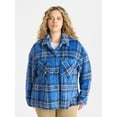 thumbnail image 1 of Terra & Sky Women's Plus Size Cozy Button Front Shacket with Long Sleeves, Sizes 0X-5X, 1 of 6