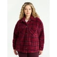 thumbnail image 1 of Terra & Sky Women's Plus Size Cozy Button Front Shacket with Long Sleeves, Sizes 0X-5X, 1 of 6