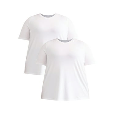 Terra & Sky Women’s Plus Crew Tee with Short-Sleeves, 2-Pack, Sizes 0X-5X