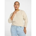 thumbnail image 1 of Terra & Sky Women's Plus Size Crewneck Pullover Sweater, Size 0X-5X, 1 of 5