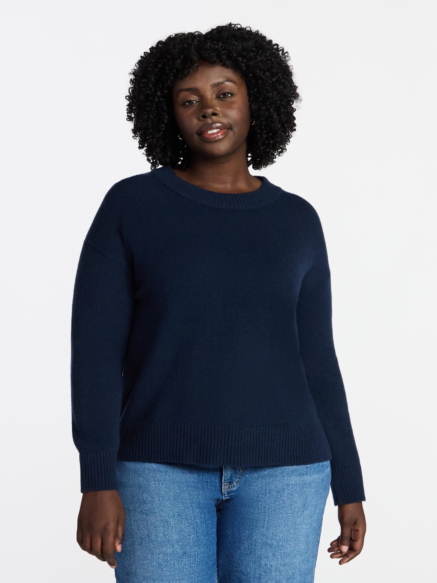 Terra & Sky Women's Plus Size Crewneck Pullover Sweater, Size 0X-5X