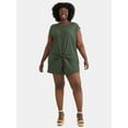 thumbnail image 1 of Terra & Sky Women's Plus Crinkle Knit Twist Top and Shorts Set, 2-Piece, Sizes 0X-5X, 1 of 1