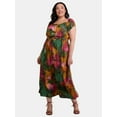 thumbnail image 1 of Terra & Sky Women's Plus Crinkle Off Shoulder Maxi Dress, Sizes 0X-5X, 1 of 4