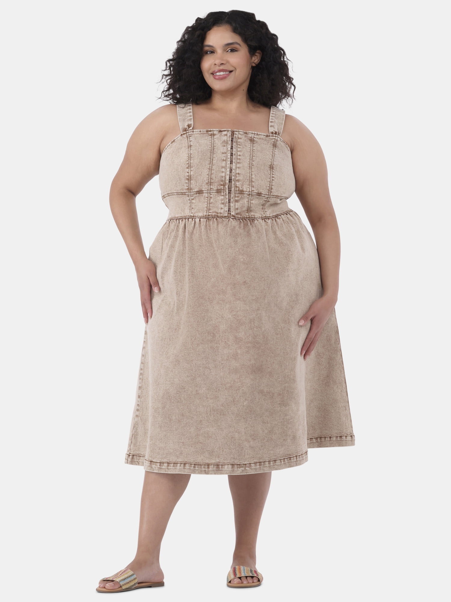 2162 Denim Corset Midi Dress main image 0