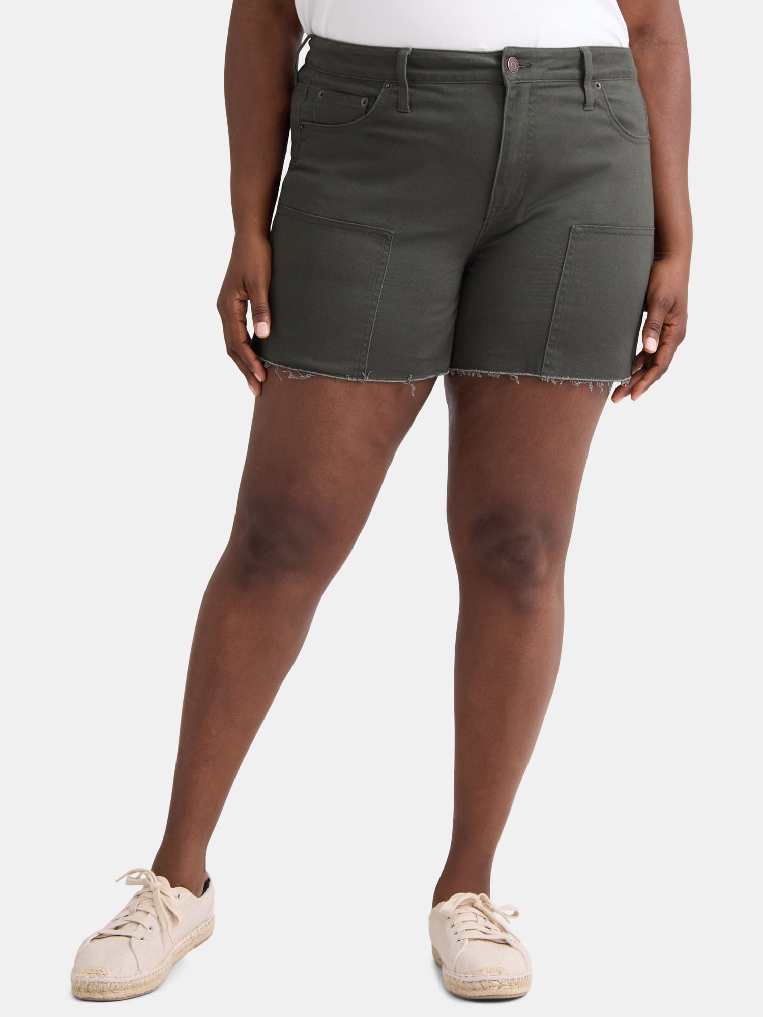 Kirra Cargo Shorts Mens 34W Gray Khaki Utility Flat Front