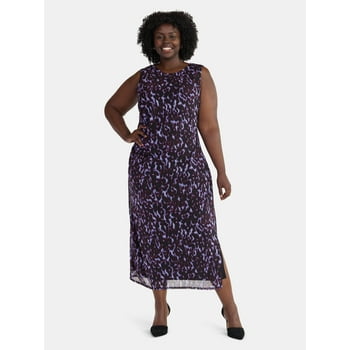 Terra & Sky Women's Plus Draped Column Dress, Sizes 0X-5X