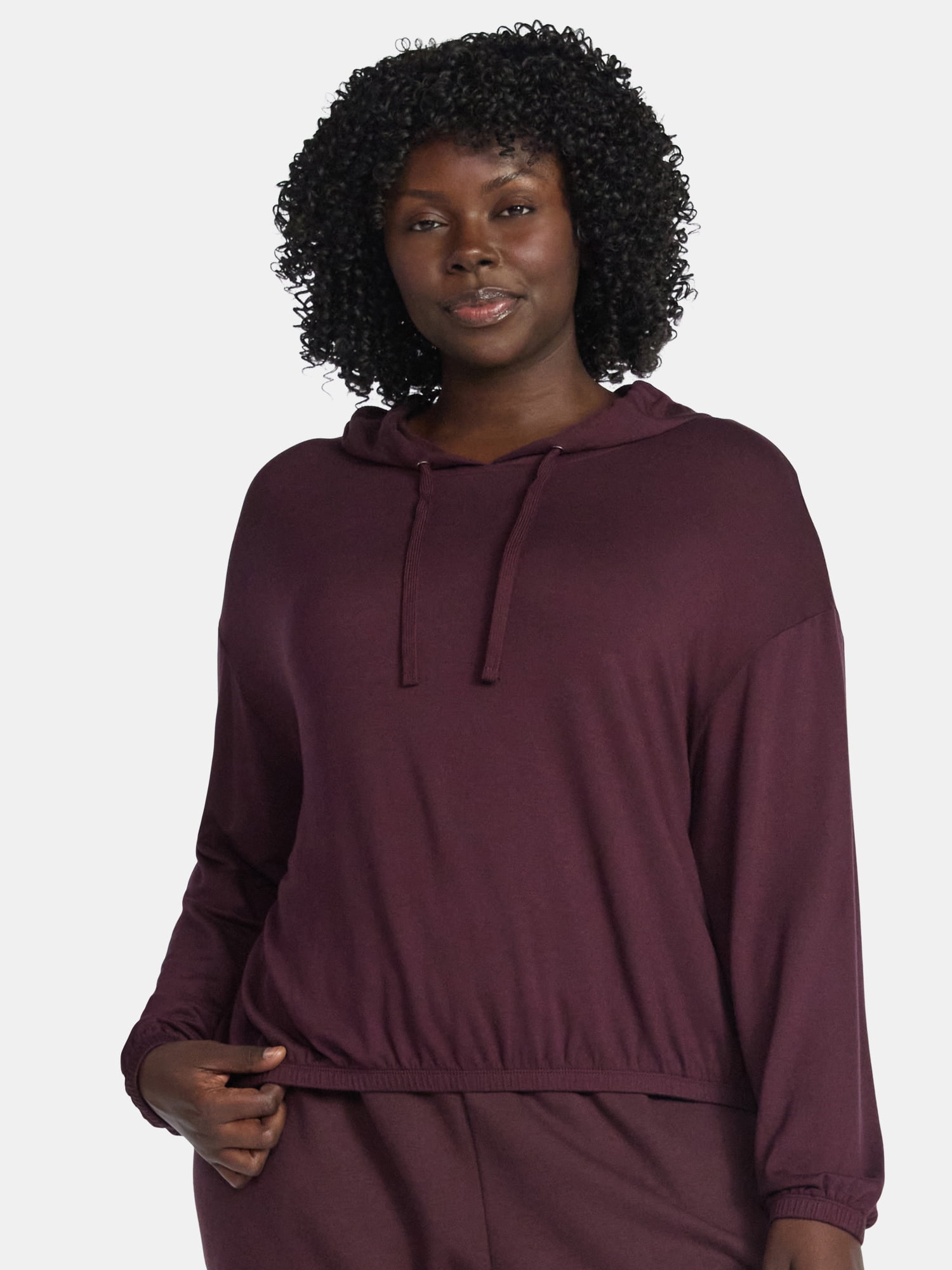 Terra & Sky Women's Plus Luxe Fleece Hoodie, Sizes 0X-5X