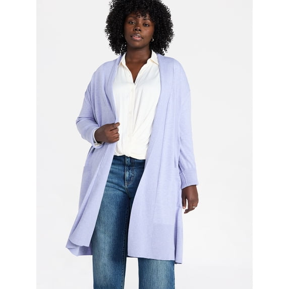 Terra & Sky Women's Plus Duster Cardigan, Sizes 0X-5X