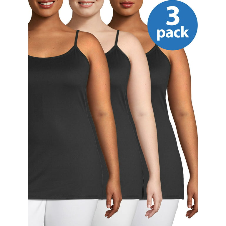 Terra & Sky Women's Plus Extra Long Tunic Cami Bundle (3 Pack) 