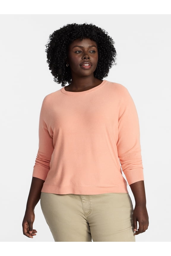 Women's Plus Size Fine Gauge Dolman Sweater, Sizes 0X-5X