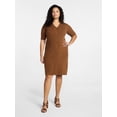 thumbnail image 1 of Terra & Sky Women’s Plus Fine Gauge Rib Knit Dress, Sizes 0X-5X, 1 of 5