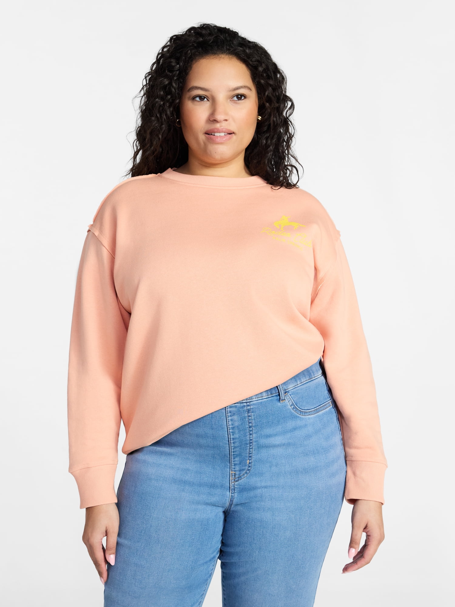 Terra & Sky Women's Plus Size Rodeo Club Graphic Sweatshirt, Sizes 0X-5X