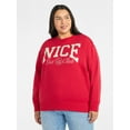 thumbnail image 1 of Terra & Sky Women's Plus Size Nice List Club Graphic Sweatshirt with Long Sleeves, Sizes 0X-4X, 1 of 5