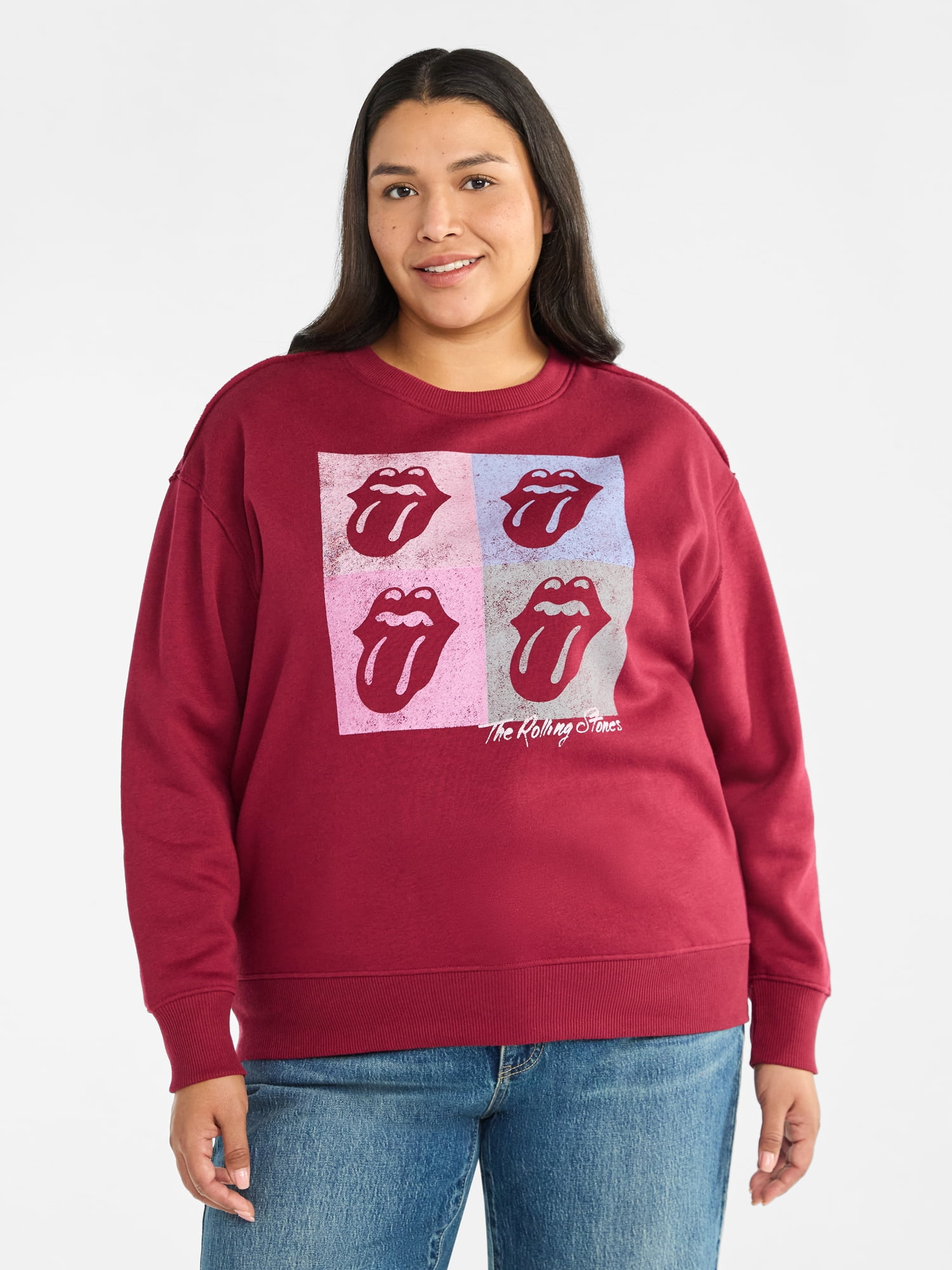 Terra & Sky Women's Plus Graphic Sweatshirt, Rolling Stones, Sizes 0X-4X