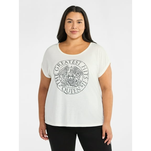 Terra & Sky Women's Plus Graphic T-Shirt, Greatest Hits Logo, Sizes 0X-5X