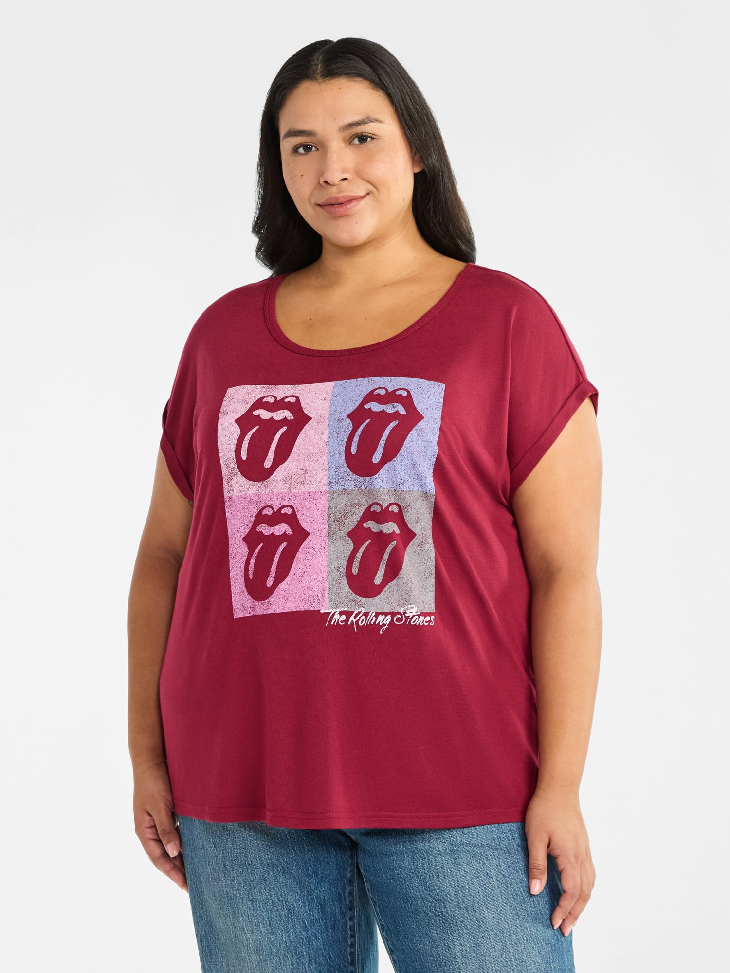 Terra & Sky Women's Plus Graphic T-Shirt, Rolling Stones, Sizes 0X-4X