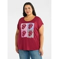 thumbnail image 1 of Terra & Sky Women's Plus Graphic T-Shirt, Rolling Stones, Sizes 0X-5X, 1 of 5