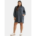 thumbnail image 1 of Terra & Sky Women’s Plus Half-Zip Sweatshirt Dress with Pockets, Sizes 0X-4X, 1 of 4