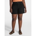thumbnail image 1 of Terra & Sky Women's Plus High Rise A Line Denim Shorts, 5" Inseam, Sizes 16W-26W, 1 of 5