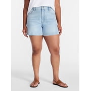 Women's Plus High Rise A Line Denim Shorts, 5" Inseam, Sizes 16W-26W