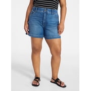 Women's Plus High Rise A Line Denim Shorts, 5" Inseam, Sizes 16W-26W