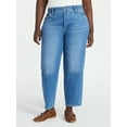 thumbnail image 1 of Terra & Sky Women's Plus Size High Rise Barrel Jeans, 28" Inseam, Sizes 16W-24W, 1 of 5