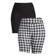 thumbnail image 1 of Terra & Sky Women's Plus High Rise Bike Shorts, 2-Pack, 1 of 5