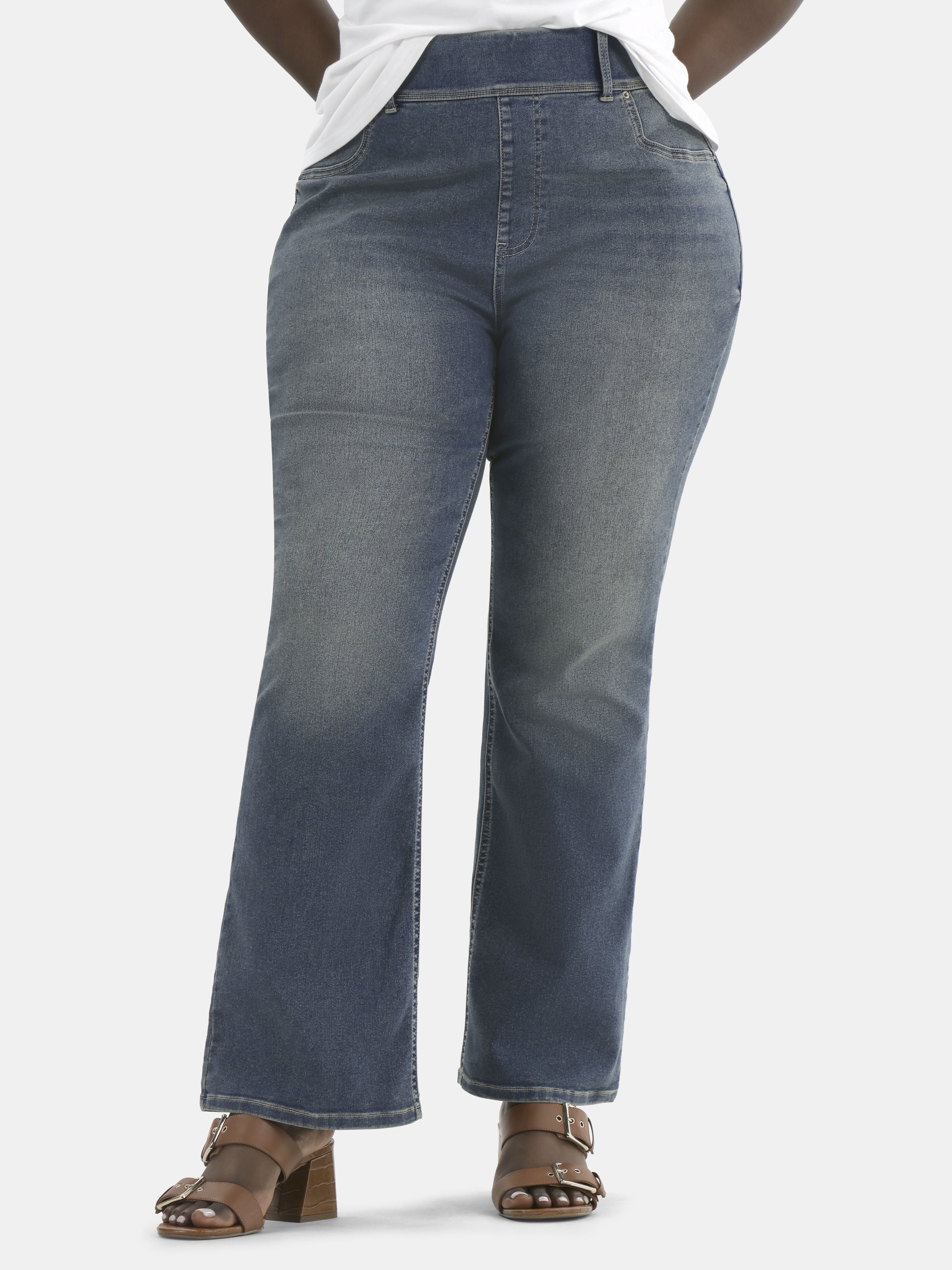 Terra & Sky Women's Plus High Rise Bootcut Jeggings, Sizes 0X-5X