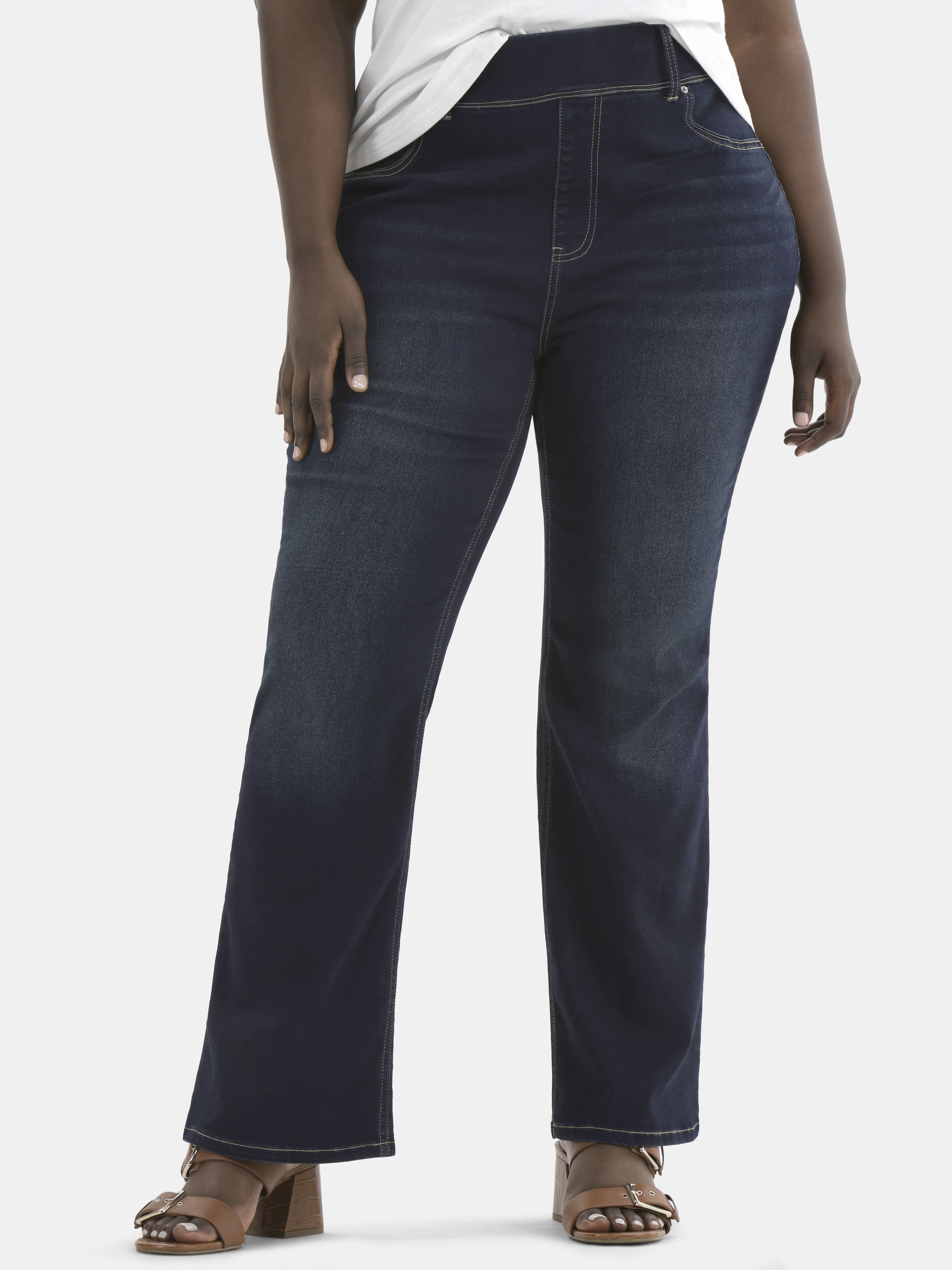 Terra & Sky Women's Plus High Rise Bootcut Jeggings, Sizes 0X-5X