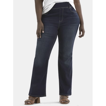 Terra & Sky Women's Plus High Rise Bootcut Jeggings, Sizes 0X-5X