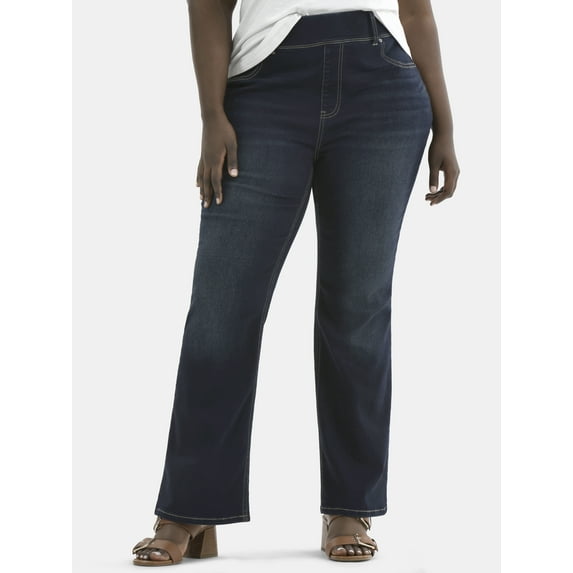 Terra & Sky Women's Plus High Rise Bootcut Jeggings, Sizes 0X-5X