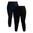 thumbnail image 1 of Terra & Sky Women's Plus High Rise Capri Leggings with Cellphone Pockets, 2-Pack, 1 of 7