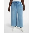 thumbnail image 1 of Terra & Sky Women's Plus Size High Rise Knit Denim Pants, 27" Inseam, Sizes 0X-4X, 1 of 5
