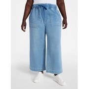 Terra & Sky Womens Plus Size High Rise Knit Denim Pants, 27" Inseam, Sizes 0X-4X