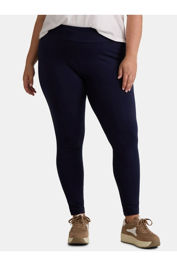 Women's Plus High Waist Ankle Length Leggings, 27" Inseam, Sizes 0X-5X