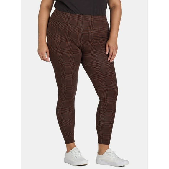 Terra & Sky Women's Plus High Rise Leggings, 27” Inseam, Sizes 0X-4X