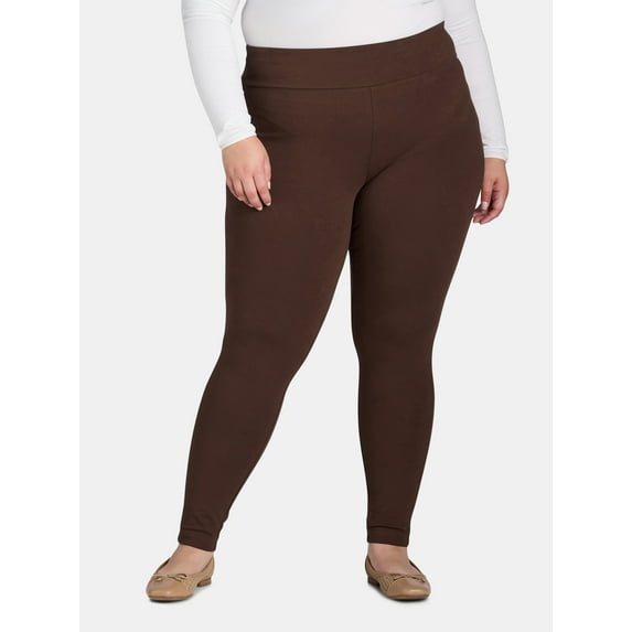 Terra & Sky Women's Plus High Waist Ankle Length Leggings, 27" Inseam, Sizes 0X-5X